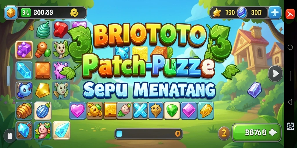 Tampilan gameplay <strong>BRIOTOTO</strong> dengan objek berwarna-warni yang menawan.