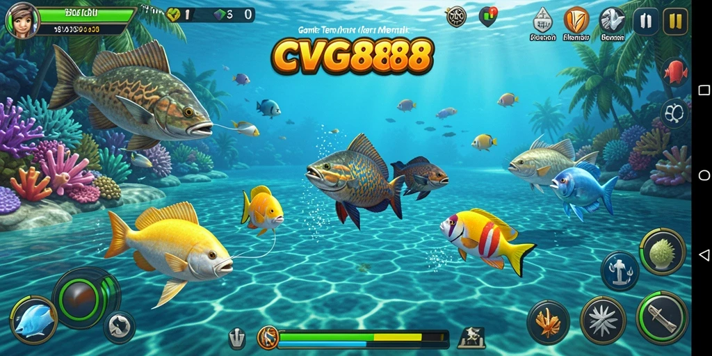 Tampilan gameplay seru dari game Tembak Ikan CVG8888.