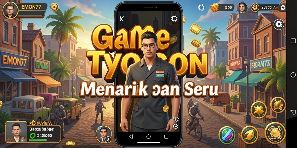 Tampilan menarik gameplay EMON77 dalam mengelola bisnis Tycoon.