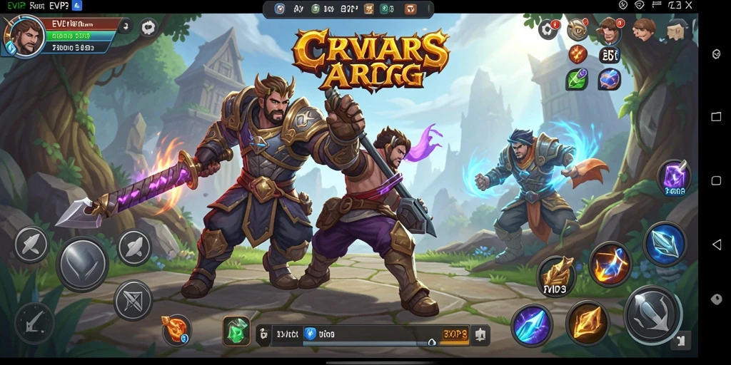 Screenshot gameplay ARPG yang mendebarkan dari EVIP3.