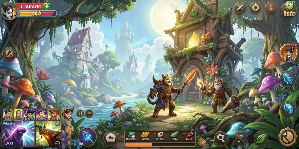 Screenshot gameplay JUARAGO yang menampilkan pertempuran epik dan eksplorasi dunia.