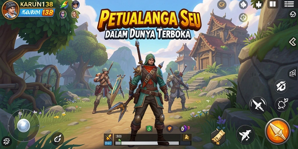 Screenshot gameplay yang menunjukkan petualangan mendalam di dunia terbuka.