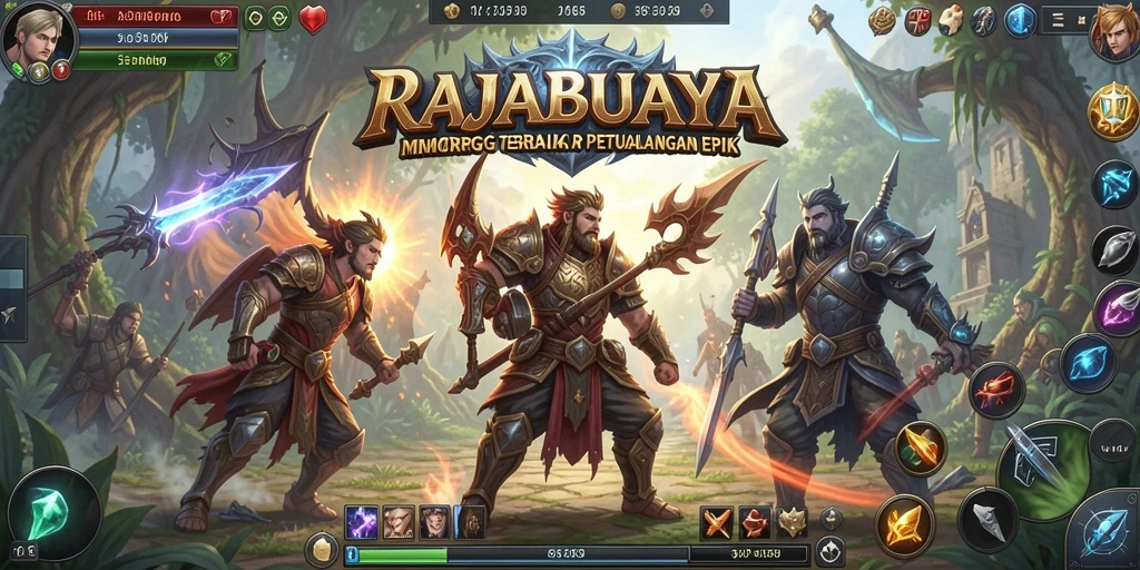 Screenshot utama RAJABUAYA menampilkan aksi pertarungan seru dalam dunia MMORPG.
