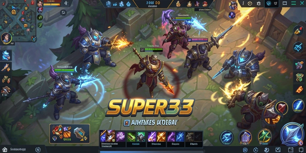 Tangkapan layar dari gameplay MOBA yang mendebarkan di SUPER33.