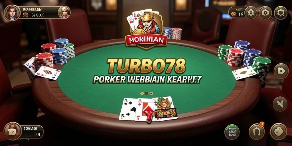 Tampilan gameplay poker yang seru dan menegangkan di TURBO78.