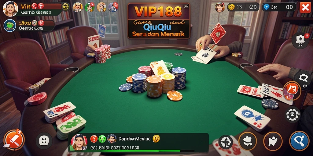 Tampilan menarik gameplay QiuQiu di VIP188.