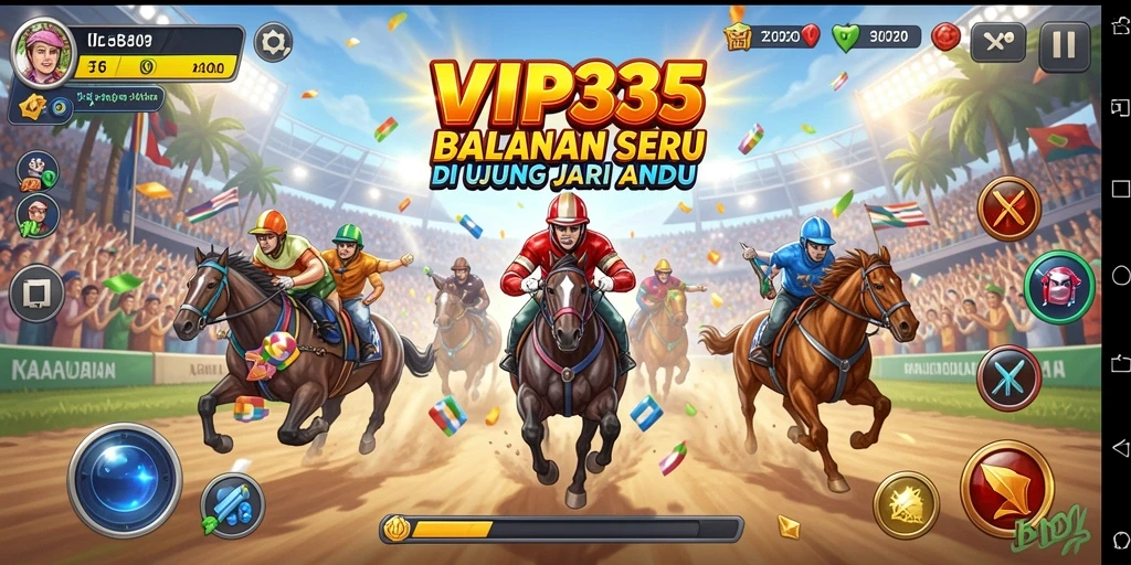 Tangkapan layar menunjukkan aksi balapan mendebarkan di VIP333.