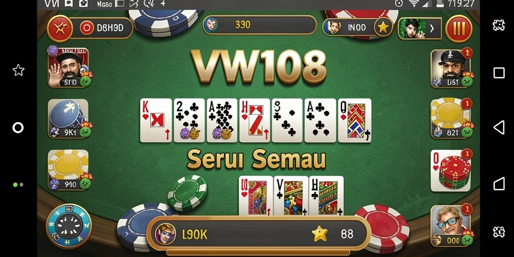 Tampilan gameplay VW108 yang menampilkan aksi seru Domino.